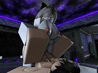 Slutty friend begs for hard fuck ending in pussy creampie on Roblox!