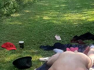 Outdoor fun with amateur couple Ron and Steph