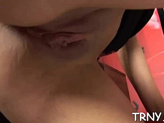 sexy shemale giving hardcore blowjob, watch her suck deep and intense