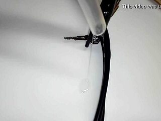 retro blue film with husband submissive using buttplug in intimate scene