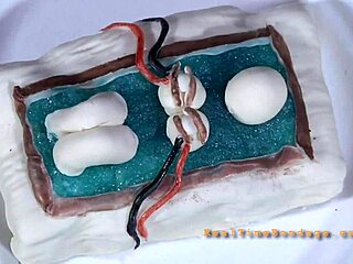 Tormenting babe with toy in private area exploration