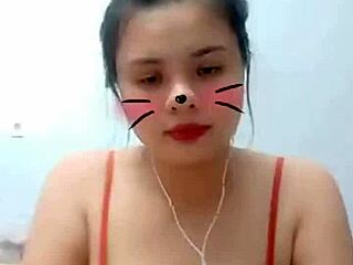 Emo girl with big tits in action