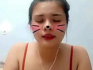 Emo girl with big tits in action