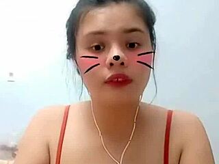 Emo girl with big tits in action