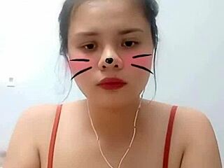 Emo girl with big tits in action