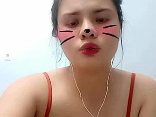 Emo girl with big tits in action