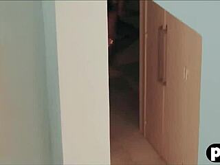 tight girlfriend gets fucked while her friend watches voyeur style