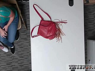 In lingerie, she masturbates during theft arrest by suspect and officer