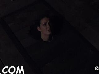 playgirl gets shocked into submission, bound in rough bdsm bondage.