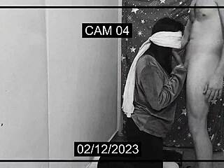 girlfriend caught sucking another guy's cock on cam!