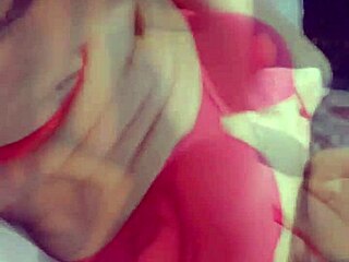 showing off in red bikini puerto rican babe