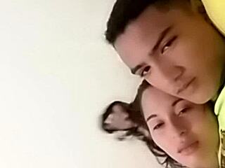 A sexy couple shares intimate moments in bed.