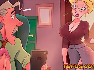 who leaked those hot milf nudes? she's sending them in this animated porn scene.