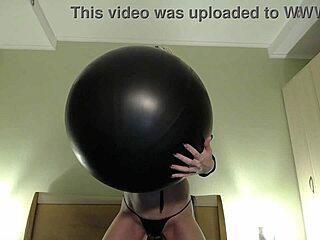 blow big balloon and pop with long nails in casual fun