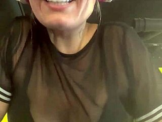 I went to gym only in bra, got all wet and dripping between legs