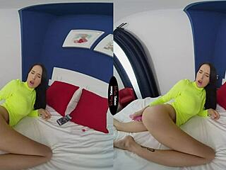 Brunette explores taboo anal pleasures in virtual POV assfucking, defying boundaries with intense sensations.