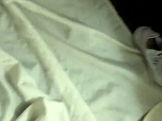 she sucks his cock in a deep blowjob