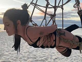 Beautiful Lari Bound in Shibari at Sunset!