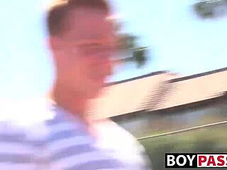 Compilation of young, hung twinks celebrating with outdoor sex and kissing