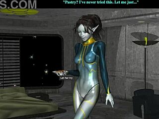 Sci-fi fantasy fulfilled with Aletta's shaved pussy and small tits