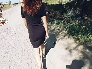 Andy Hot Shows Her Ass on the Street Outdoors