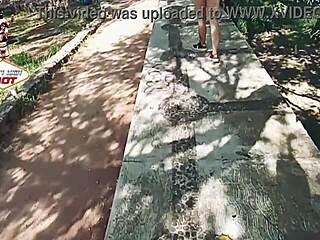 Andy Hot Shows Her Ass on the Street Outdoors