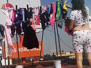 my neighbor hangs her panties and makes me hard