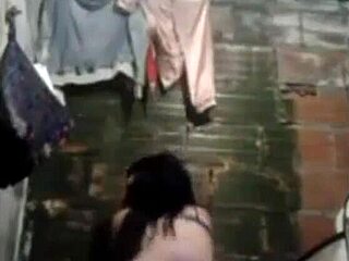 Brunette shakes her ass while dancing seductively