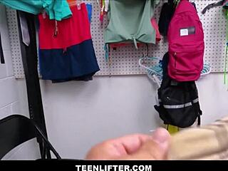 Skinny big tits teen shoplifter strip searched by rusty nails in taboo orgasm