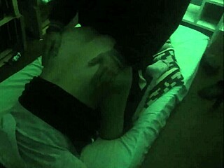 Latina Couple Bent Over in Thong for Doggystyle in Darkness