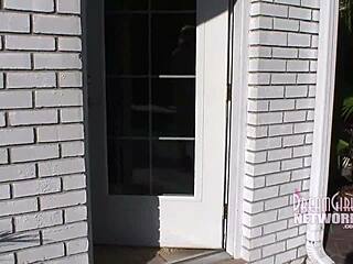 Two Hot Blondes Masturbate Outdoors by the Pool