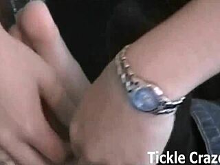 naughty little 18+ slut gets tickled hard