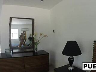 Hot blonde babe Brooklyn records herself masturbating solo