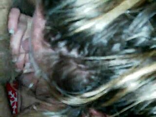 POV video of a naughty middle-aged woman giving oral sex