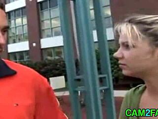 Hot blonde girl in free porn video