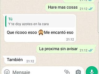 Latina girlfriend chats on phone about steamy past encounters.