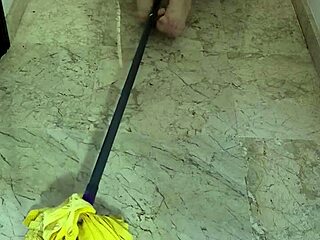 mature woman surprised on hot floor