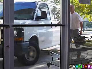 busty teen 18+ latina sucking cock and riding cowgirl