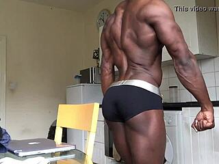 Muscle-bound gay men show off on webcam