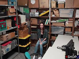 Shoplifting Teen Caught In Back Office With Big Tits