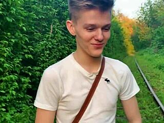 Gay Friend Gets Handjob and Blowjob in Forest