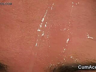 hot babe swallows cum after facial blowbang