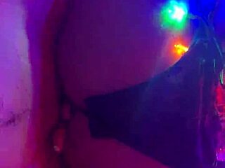 Fishnet-clad babe rides big cock in reverse cowgirl position