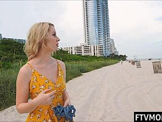 Sexy mature woman exposes herself in public