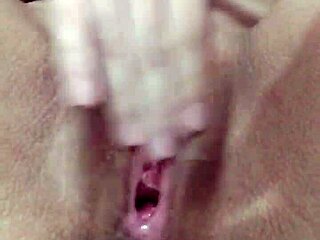 i show off in bathroom before fingering my wet pussy