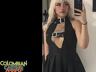 Alternative Latina beauty gets facial after intense interview