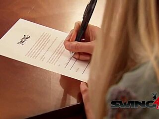 Lucky guys score big with hot chicks at a wild swinger party. They kiss and bang in close-up action!