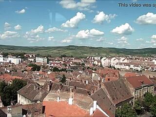 Top view of Sibiu, Romania, showcasing the beautiful European city!