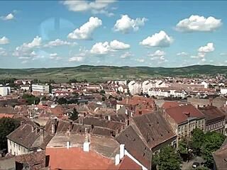 Top view of Sibiu, Romania, showcasing the beautiful European city!