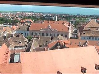 Top view of Sibiu, Romania, showcasing the beautiful European city!